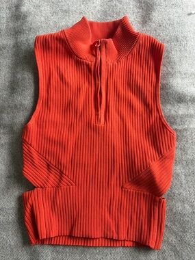 lululemon athletica Ribbed Sleeveless Mock Neck Tank - Orange